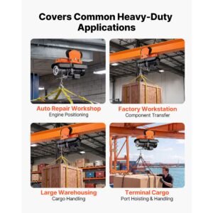 electric hoist manual trolley, 2200 lbs/1 ton load for pa600 pa700 pa800 pa900 pa1000, push beam trolley with dual wheels, 2.68" 4.33" adjustable beam flange width for straight & curved i beam