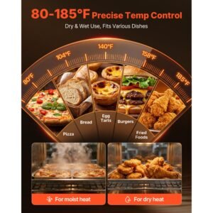electric hot box food warmer, 5 tier commercial warming cabinet with water tray, double door and adjustable shelves, stainless steel food warmer cabinet, for restaurant, kitchen, pizza, chicken