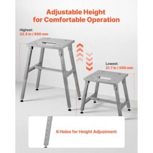 electric meat bandsaw stand, floor stand with adjustable height, stable h shaped frame, anti slip foot pads, for our bone saw machine, compatible with models bs 130 & bs 250