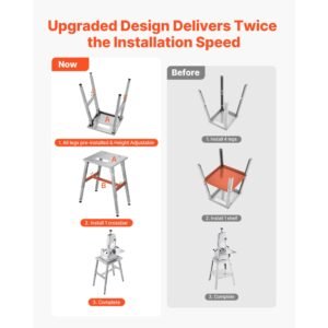 electric meat bandsaw stand, floor stand with adjustable height, stable h shaped frame, anti slip foot pads, for our bone saw machine, compatible with models bs 130 & bs 250