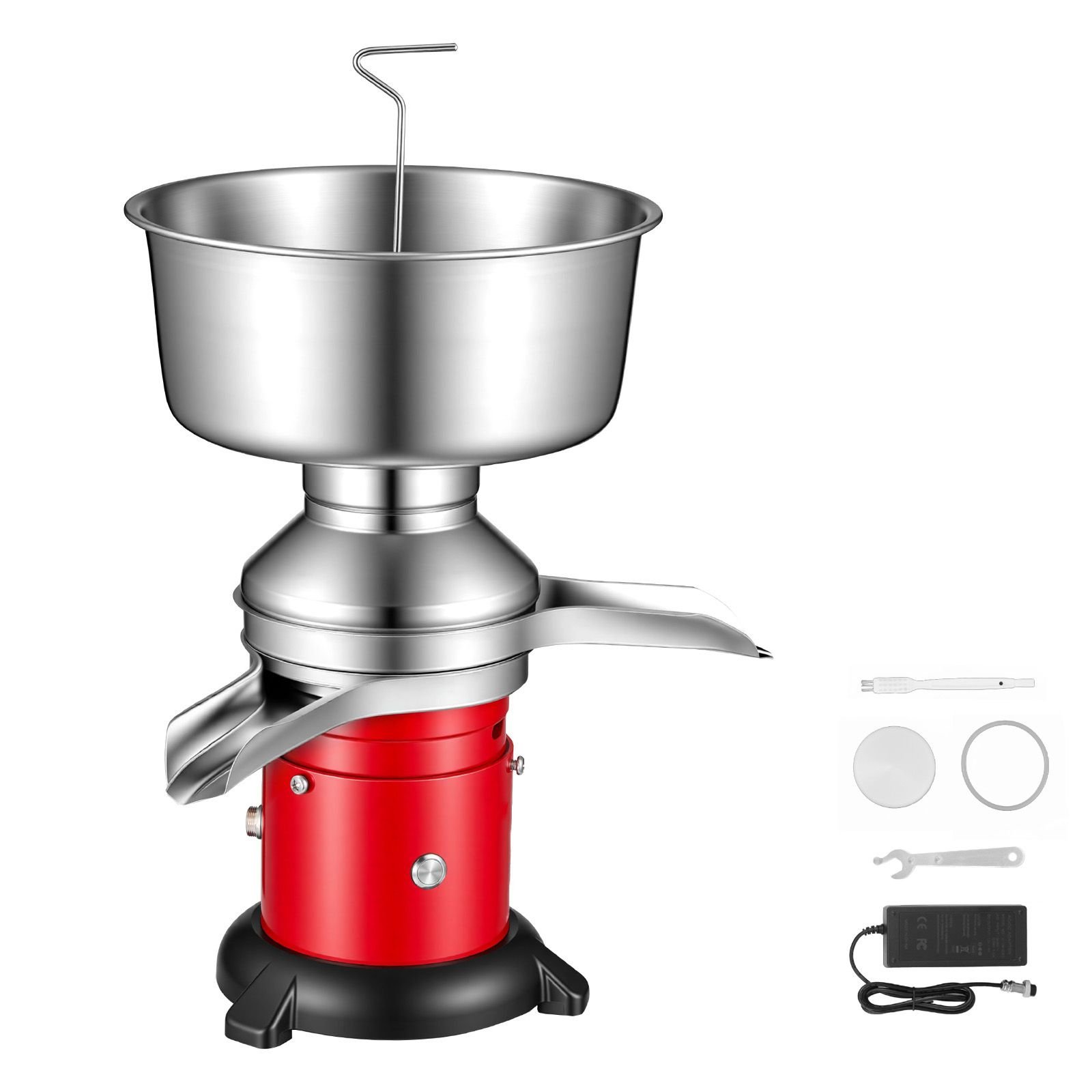 electric milk cream separator, 60l/h output 10500rpm milk cream centrifugal separator, 304 stainless steel goat cow milk skimmer separating machine with 4.5l bowl capacity (40w, 100 240v)