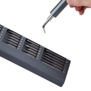 electric precision screwdriver set, 48 magnetic bits, mini electric screwdriver with magnetic storage box, s2 steel bits, led light, type c charging, for phone, laptop, and electronics repair