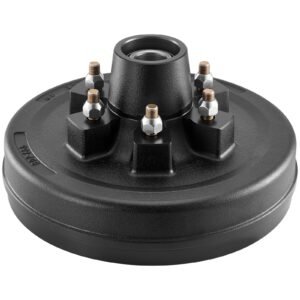 electric trailer brake assembly, 12 x 2 inch, 1 pair self adjusting electric brakes kit for 6000 lbs trailer axle, backing plates for braking system part replacement, fit for trailers, rvs