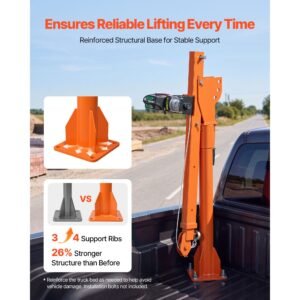 electric truck crane, 1100 lbs pickup truck crane with 12v 3000 lbs electric winch, 360° rotating telescopic boom, premium galvanized steel, foldable pickup bed jib for machine lumber lifting