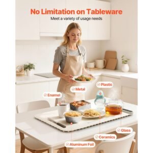 electric warming tray, food warming mat for buffet, rollable & portable silicone food warmer with 9 adjustable temperature settings, auto shut off & child lock, ideal for parties, catering