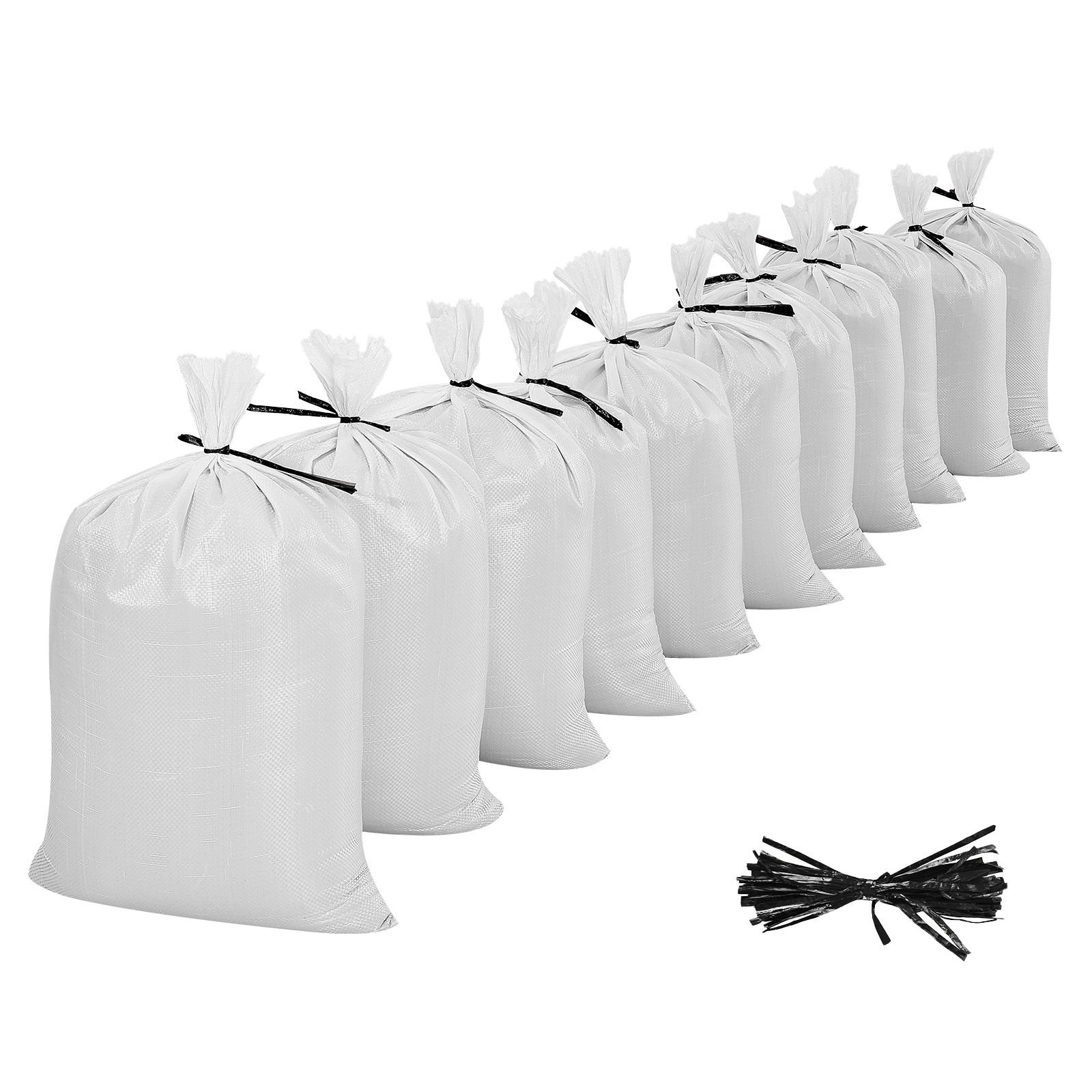 empty sandbags, 1000 packs 16 x 26 in, heavy duty sand bags sacks with ties, 50lb capacity woven polypropylene sandbags, tear resistant & uv resistant sand bags for flood protection barrier