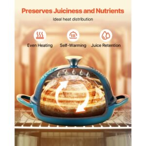 enameled cast iron dutch oven, 5 quart pot for sourdough bread baking, heavy duty cookware pan with lid and dual handles, oven induction compatible up to 500fahrenheit, for cooking roasting