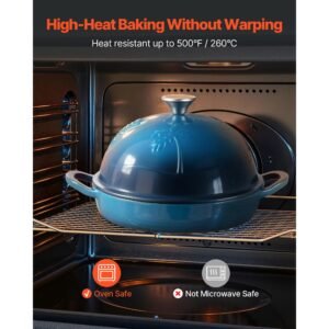 enameled cast iron dutch oven, 5 quart pot for sourdough bread baking, heavy duty cookware pan with lid and dual handles, oven induction compatible up to 500fahrenheit, for cooking roasting