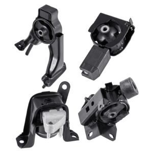 Engine and Transmission Motor Mount Kit Replacement, Set of 4, Compatible with 2003–2008 Toyota Corolla 1.8L L4, Replace OE# A4220, A4219, A4218, A4221, Secure Support