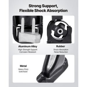 engine and transmission motor mount kit replacement, set of 4, compatible with 2003–2008 toyota corolla 1.8l l4, replace oe# a4220, a4219, a4218, a4221, secure support