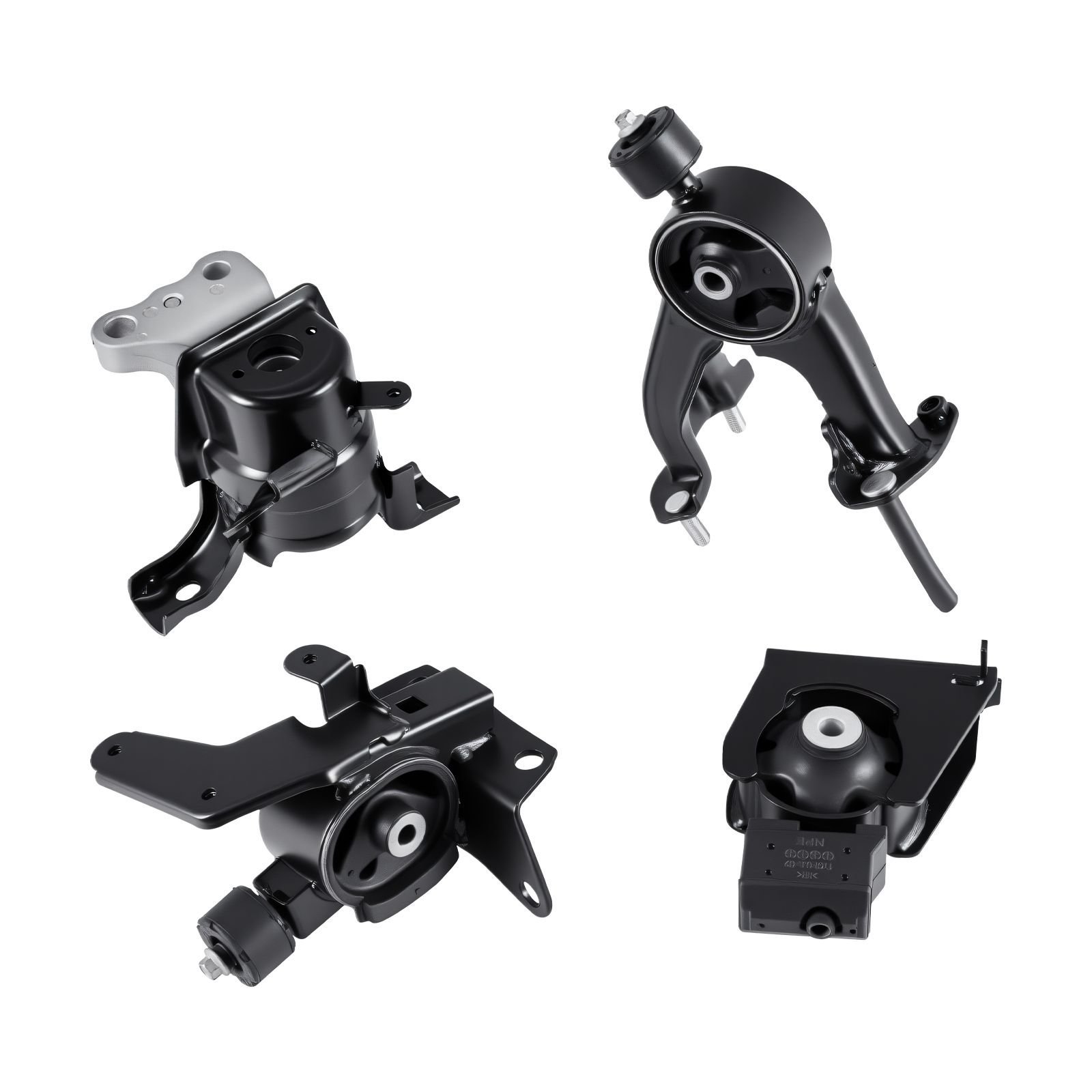 engine and transmission motor mount kit replacement, set of 4, compatible with 2009–2013 toyota corolla 1.8l l4, replace oe# a62015, a62039, a62027, a62023, secure support