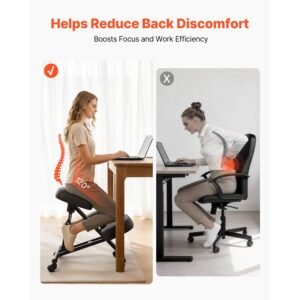 ergonomic kneeling chair with wheels, mobile x shaped posture knee chair with adjustable height & thick foam cushions, natural relief for neck or back pain for home, office or meditation, black
