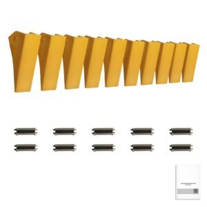 Excavator Bucket Teeth with Pins, 10 Pack 5.79 in Bucket Tooth Set Compatible with 23 & 230 Series Excavators, Heavy Duty Bolt on Digging Buckets Teeth for Skid Steer & Mini Excavators