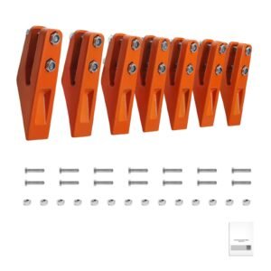 Excavator Bucket Teeth with Pins, 7 Pack 684447 Bucket Tooth Set Fits 5/8-in Buckets Edge, Heavy Duty 7.34 in Bolt on Digging Buckets Teeth Replacement for Skid Steer & Mini Excavator