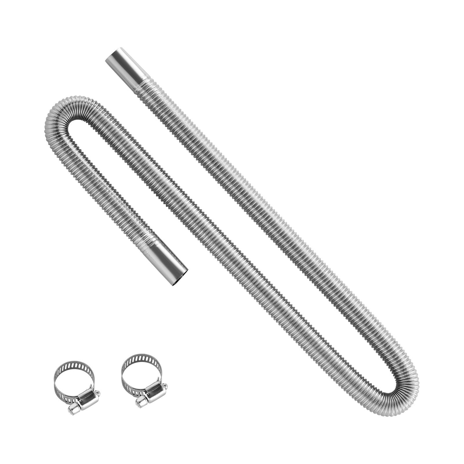 exhaust hose, 47.2 inch diesel heater flexible exhaust pipe, stainless steel exhausts hose with 2 hose clamps, exhausts hoses kit diesel heater accessories for 2kw 5kw 8kw diesels heaters