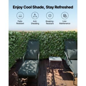 expandable fence privacy screen, 25 x 126 in expand artificial plant wall, realistic artificial ivy panel with 50 zip ties, decorative faux greenery backdrop hedges for balcony patio outdoor