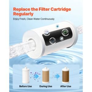 faucet filter replacement, 2 pack water filter cartridge, 6 layer high efficiency filtration, 3 month value and 211 gallon long lifespan / filter, compatible with model 8627 filtration system
