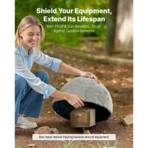 faux rock cover, outdoor fake rock well pump cover, realistic natural texture, lightweight & weather resistant polyresin artificial boulder for landscaping garden yard décor, grey, small size