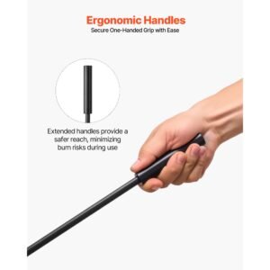 fireplace tool set, 5 pcs fire tool set and holder with square frame stand, tongs, ash shovel, brush, fire place poker, wrought iron steel fireplace accessories for indoor/outdoor, black