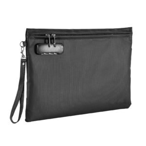 Fireproof Document Bag, 1832 Fahrenheit Heat Insulated Fireproof & Waterproof Bag with Lock, Portable File Storage Security Organizer Home Office Use, for Passports, Important Documents & Files