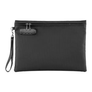 fireproof document bag, 1832 fahrenheit heat insulated fireproof & waterproof bag with lock, portable file storage security organizer home office use, for passports, important documents & files