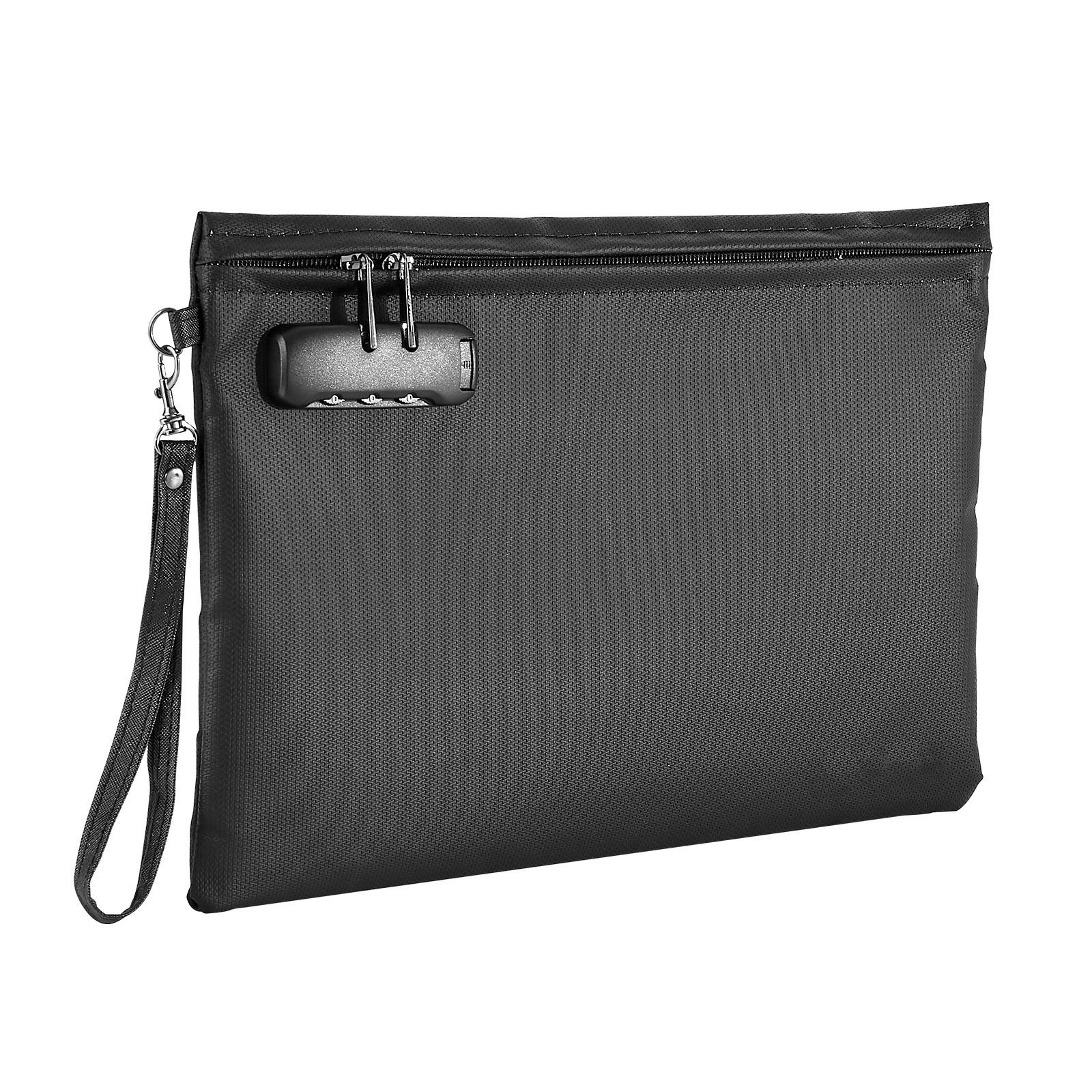 fireproof document bag, 1832 fahrenheit heat insulated fireproof & waterproof bag with lock, portable file storage security organizer home office use, for passports, important documents & files