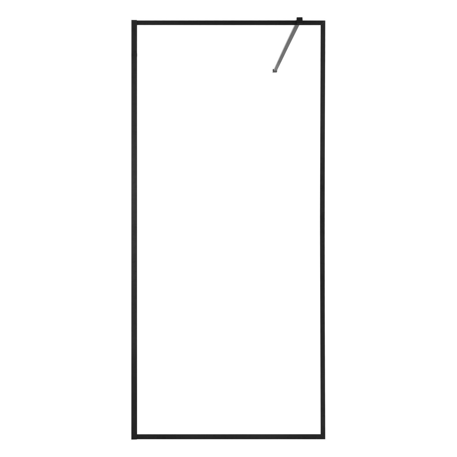 fixed glass shower panel, 34 x 73.6 in full framed fixed shower screen, 5/16 in thick clear tempered glass door with bottom seal strip and hardware, easy to clean, for bathroom, matte black