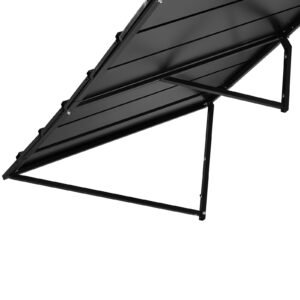 fixed metal awning 104 x 36 in, window awning door canopy, stable triangle steel frame awnings for doors exterior rain, snow & sunlight protection for door entrance, windows, porches, balconies