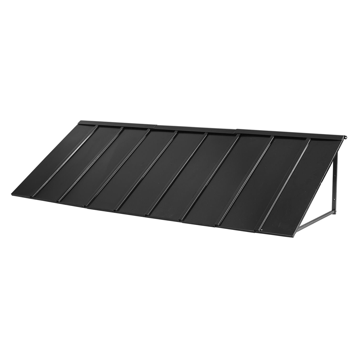 fixed metal awning 104 x 36 in, window awning door canopy, stable triangle steel frame awnings for doors exterior rain, snow & sunlight protection for door entrance, windows, porches, balconies