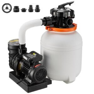 FlashPure Sand Filter Pump, 12 in for Above Ground Pool, 0.5 HP 3000 GPH, Swimming Pool Filter System with Timer, 6X Faster Filtration, Media Installed, Leak-Resistant, Ready to Use Out of Box