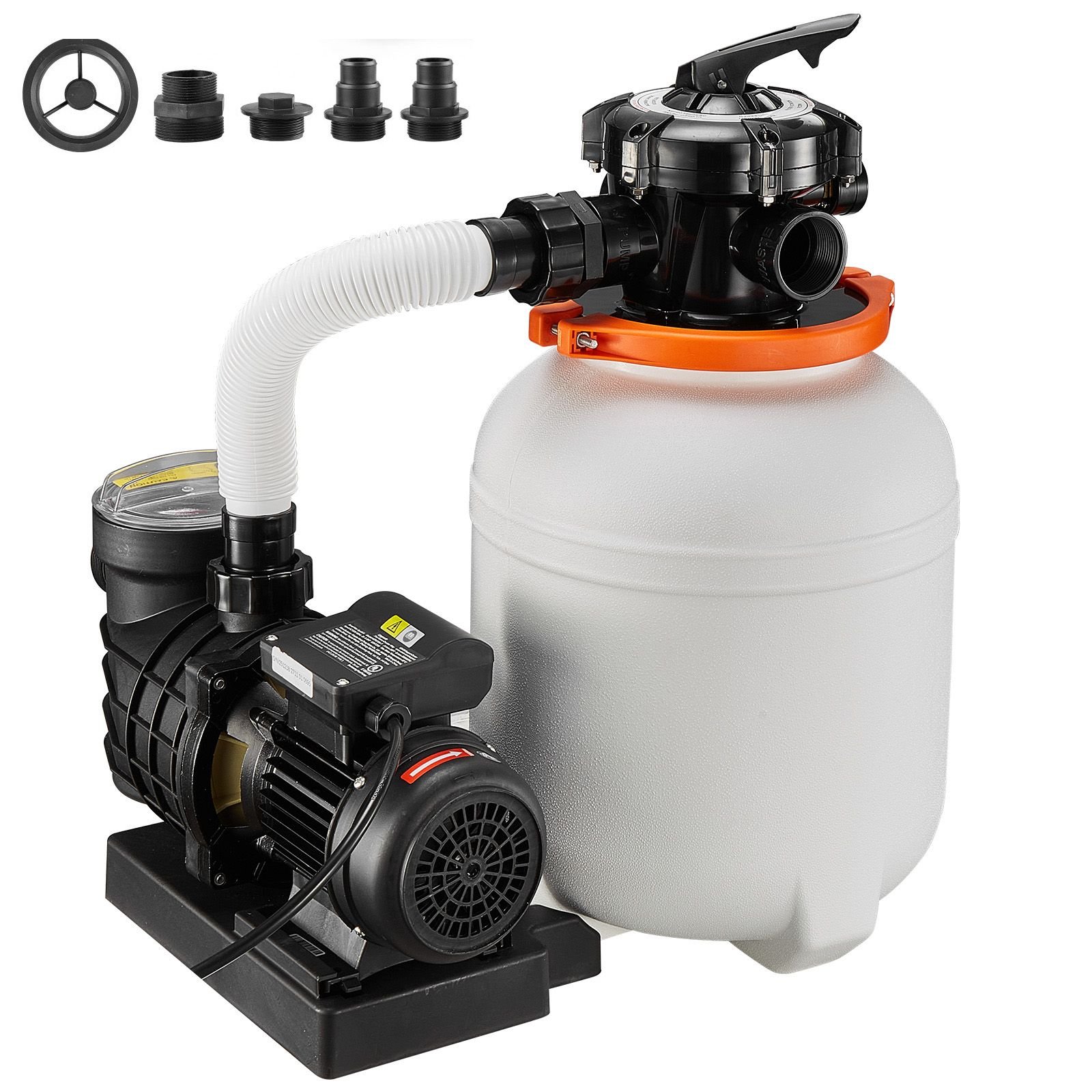 flashpure sand filter pump, 12 in for above ground pool, 0.5 hp 3000 gph, swimming pool filter system with timer, 6x faster filtration, media installed, leak resistant, ready to use out of box