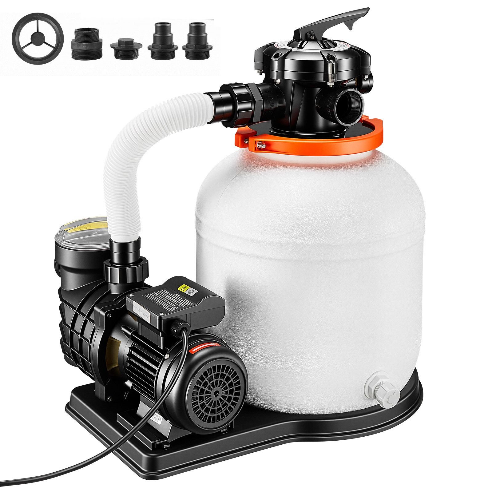 flashpure sand filter pump, 14 in for above ground pool, 0.75 hp 3500 gph, swimming pool filter system with timer, 6x faster filtration, media installed, leak resistant, ready to use out of box