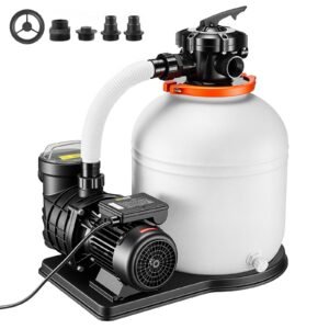 FlashPure Sand Filter Pump, 16 in for Above Ground Pool, 1 HP 4400 GPH, Swimming Pool Filter System with Timer, 6X Faster Filtration with Media Installed, Leak-Resistant, Ready to Use Out of Box