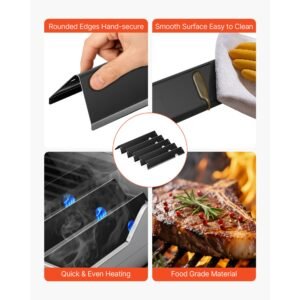 flavorizer bars and heat deflectors, 17 in grill replacement part, for weber genesis ll 310 315 335 340, e/s 325s, es/sx 325s, e/s 335, ex/sx/epx 335 grills, porcelain enameled steel, 8 pack