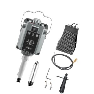 Flex Shaft Grinder, 125W 18000RPM Electric Flex Shaft Rotary Tool, Foot Pedal Control Hanging Carver Grinder with Forward-Reverse Rotation for Carving Buffing Engraving Polishing
