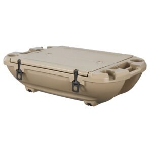 Floating Cooler, 40 QT Floating Ice Chest with Dry Storage & Tow Rope, Premium LLDPE Amphibious Drink Cooler for Water & Land, Cruise Smoothly Stable on Lake, River, Pool, Beach, Kayak, Apricot