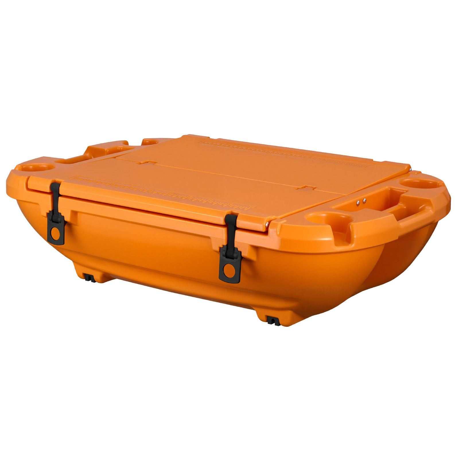 floating cooler, 40 qt floating ice chest with dry storage & tow rope, premium lldpe amphibious drink cooler for water & land, cruise smoothly stable on lake, river, pool, beach, kayak, orange