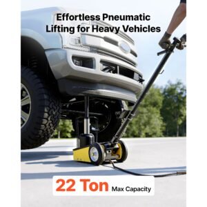 floor jack, 22 ton (48501 lbs) capacity, steel racing floor jack with single piston quick lift pump & extension posts, air hydraulic trolley car lift for suvs, pickups, lifting range 10.4" 21.3"