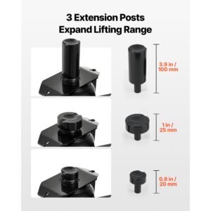 floor jack, 22 ton (48501 lbs) capacity, steel racing floor jack with single piston quick lift pump & extension posts, air hydraulic trolley car lift for suvs, pickups, lifting range 10.4" 21.3"