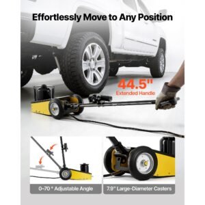 floor jack, 22 ton (48501 lbs) capacity, steel racing floor jack with single piston quick lift pump & extension posts, air hydraulic trolley car lift for suvs, pickups, lifting range 10.4" 21.3"