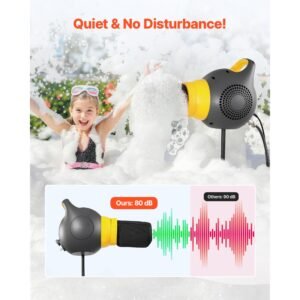foam machine, 115 w party foam cannon, portable foam maker with a tripod stand, powerful foam party machine, for backyard, pool, outdoor events, birthdays, celebrations and party, grey & yellow