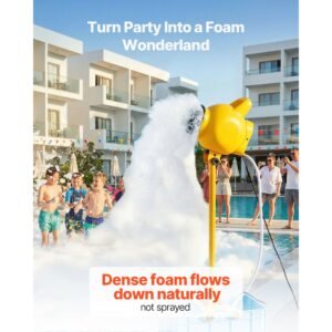 foam machine, adjustable angle control foam cannon party machine, bubble cannon with 37qt water tank, stable vertical design, dense foams maker for gatherings, celebrations & party