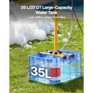 foam machine, adjustable angle control foam cannon party machine, bubble cannon with 37qt water tank, stable vertical design, dense foams maker for gatherings, celebrations & party