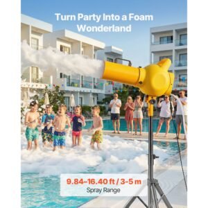 foam machine, handheld spray foam cannon party machine, bubble cannon with fan & triangular structure, dense foams maker for gatherings, backyard, celebrations & party, continuous foams output