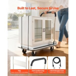 foldable push cart dolly, 330 lbs load capacity, folding platform truck with swivel wheels, moving platform hand truck flatbed cart, space saving push handle, for easy storage, 29x18.9x32.5in