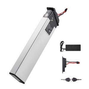 Folding Ebike Battery, 48V 10.4Ah Electric Bike Lithium Battery Pack with BMS, 3A Charger, Lock for 1000W E-Bike Motor, Detachable Electric Bicycle Replacement Kit with Handle & Discharge Socket
