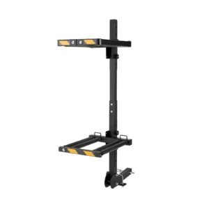Folding Hitch Mounted Ski & Snowboard Rack, Fits 2-Inch Receiver, Carries up to 6 Pairs of Skis or 4 Snowboards, Adjustable Hitch-Mounted Rack for Car with Key Lock, Security Strap, Tilt Access