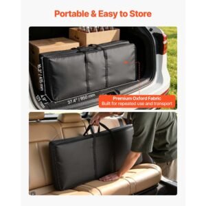 folding portable bar table, 2 pcs, 38.6 x 15.2 x 34.3 in, with carry bag, storage shelf, detachable skirt, quick and easy setup, foldable mobile bartending station for events, party, tradeshow