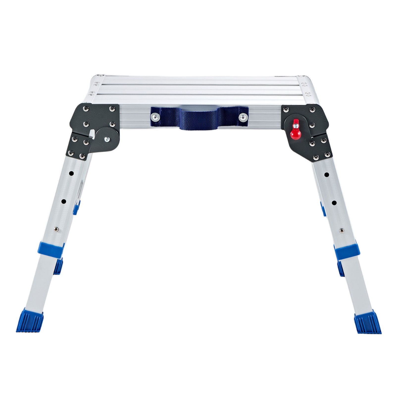 folding work platform, adjustable height 12 16 in, 500 lbs capacity aluminum step stool, heavy duty non slip platform ladder, portable work bench for painting, cleaning, home & professional use