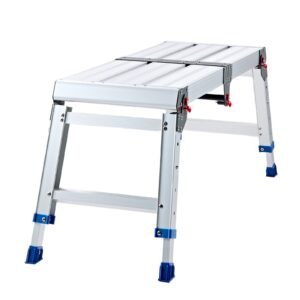 Folding Work Platform, Adjustable Height 14.2-20 in, 500 lbs Capacity Aluminum Step Stool, Heavy Duty Non-Slip Platform Ladder, Portable Work Bench for Painting, Cleaning, Home & Professional